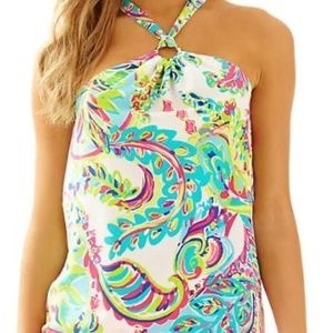 Lilly Pulitzer Multicolor Cassandra Flowy Halter Top